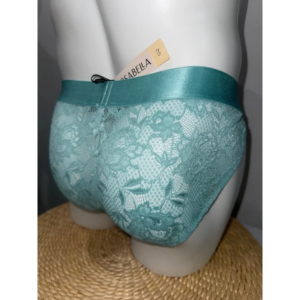 Cosabella Never Say Never Sports Brief Blu Capri Lace Underwear Size XL NEW